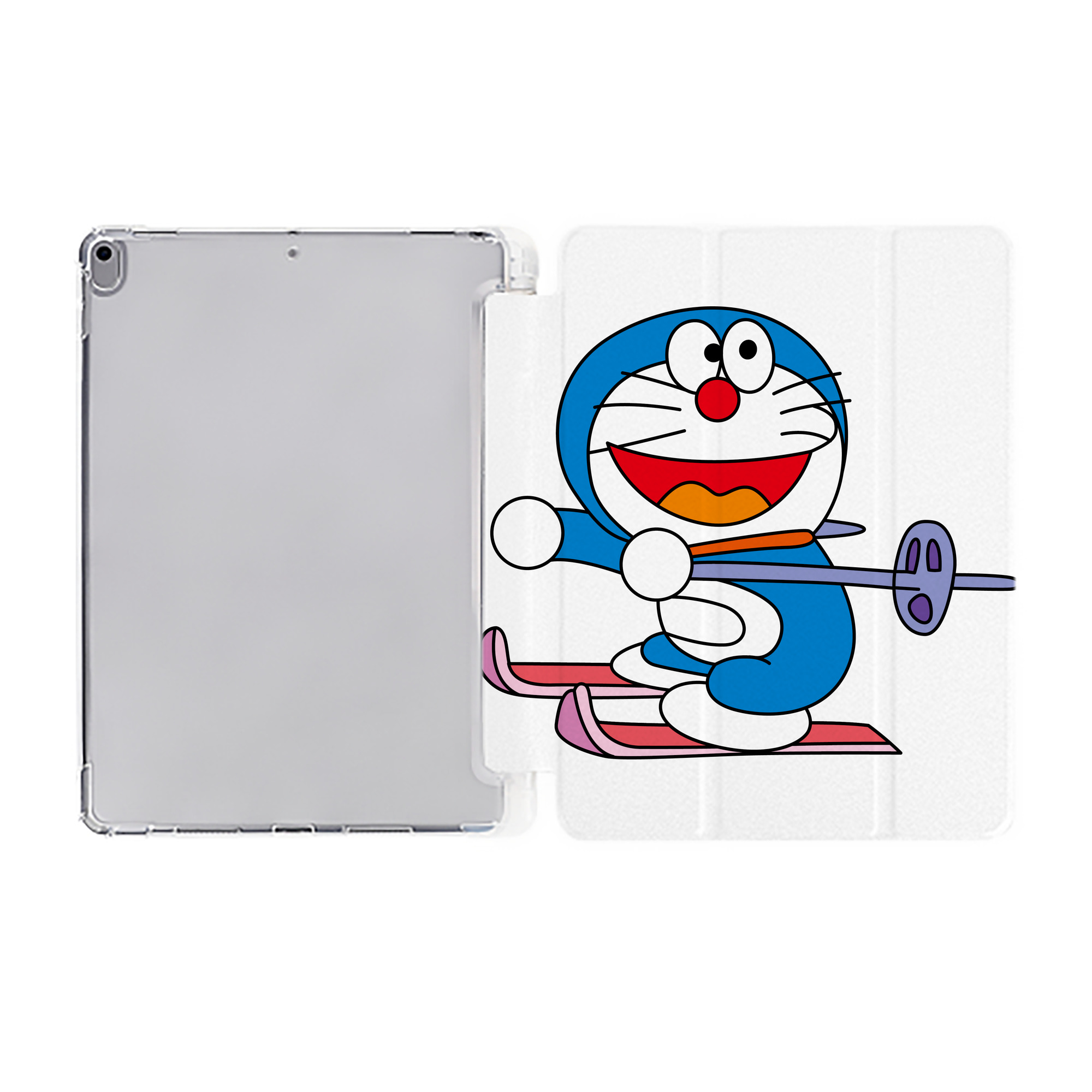 （画像用） ドラえもん Doraemon IPad ケース ペン収納付き 三つ折りスタンド PUレザー×シリコン 対応機種9.5/10.5/10.9インチ